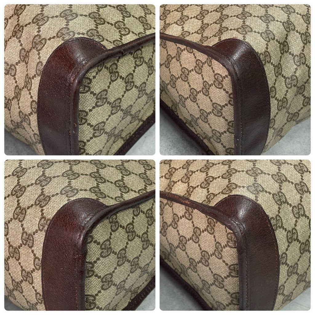 Gucci GG Handbag Brown Leather Logo Gold — view 9