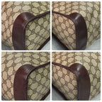 Gucci GG Handbag Brown Leather Logo Gold — view 9