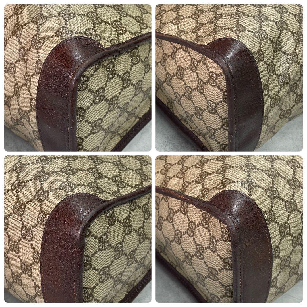 Gucci GG Handbag Brown Leather Logo Gold — view 9