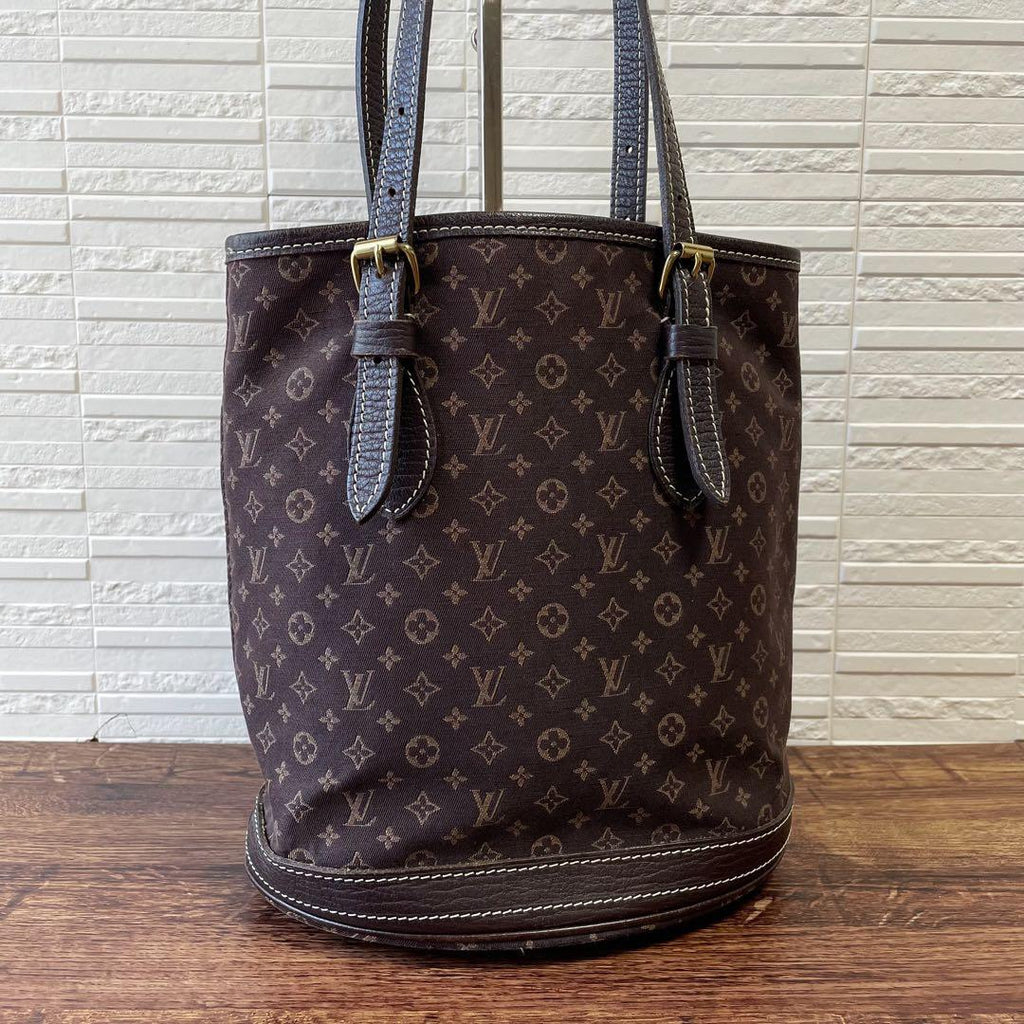 Louis Vuitton Monogram Mini Lin Bucket PM Shoulder Bag — view 3