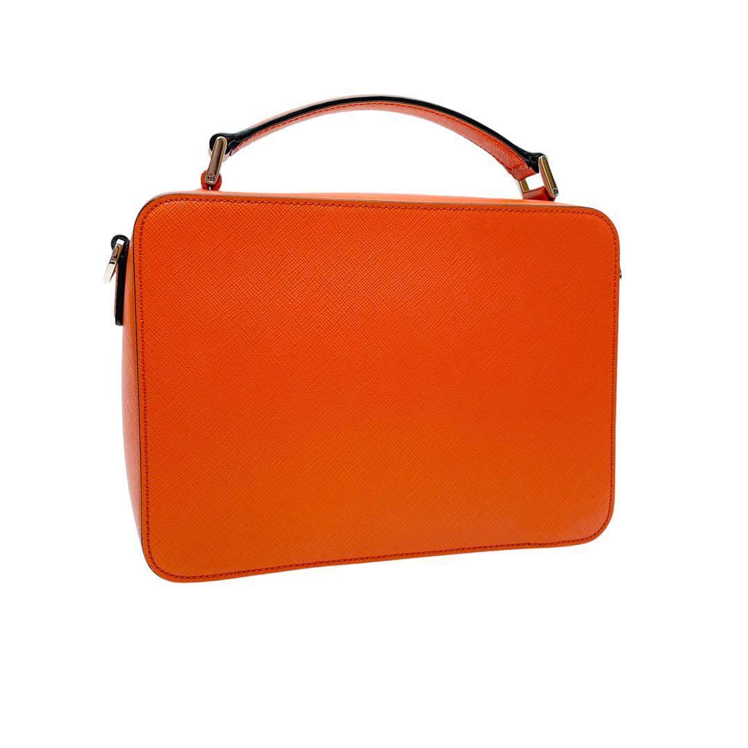 Prada Saffiano Leather Triangle Plate Logo Brick Shoulder — view 2