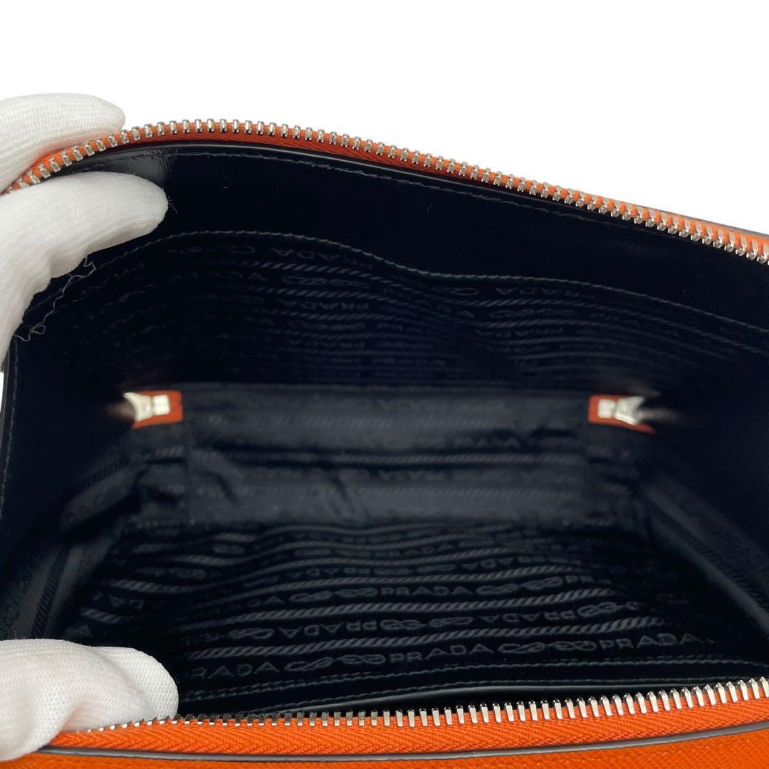 Prada Saffiano Leather Triangle Plate Logo Brick Shoulder — view 6