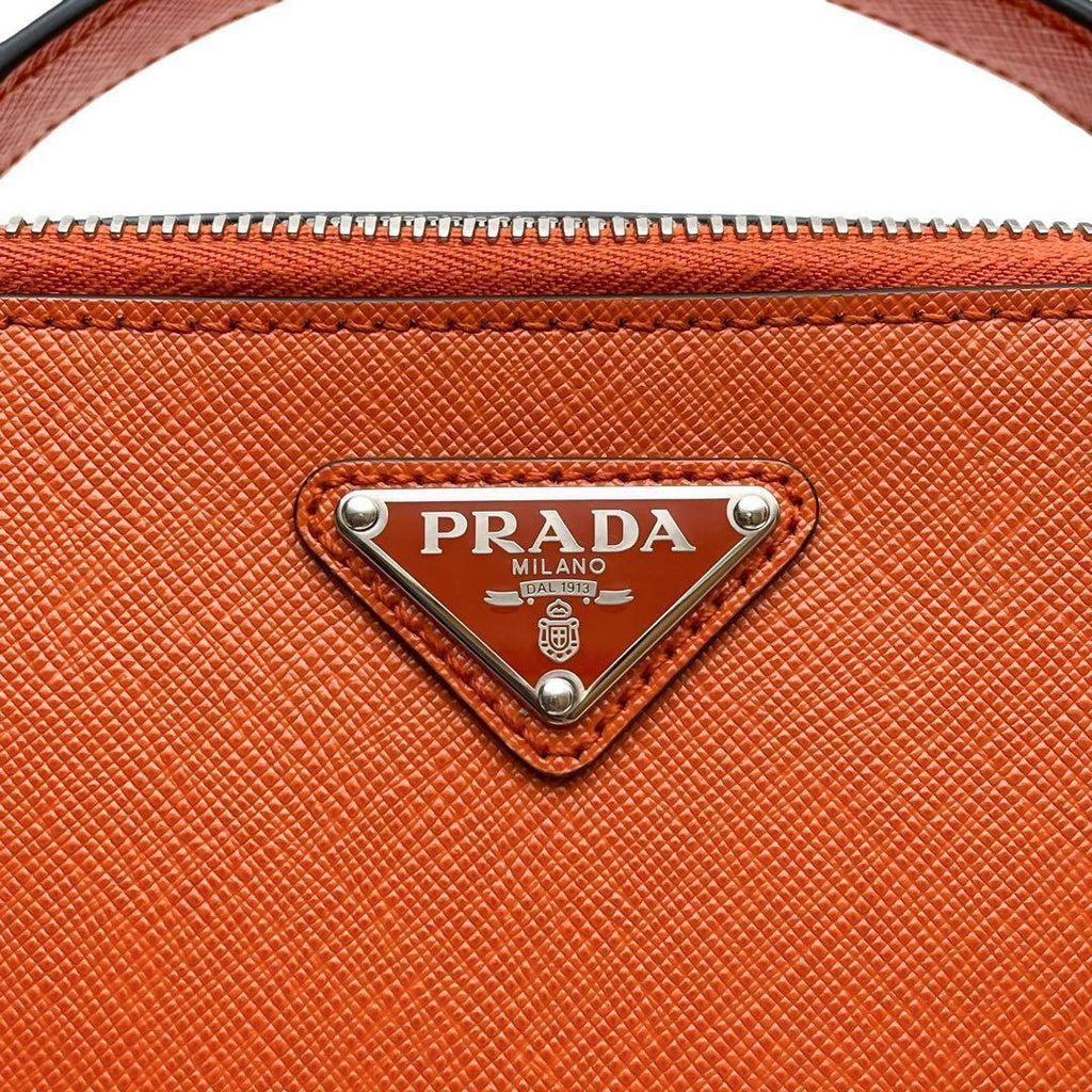 Prada Saffiano Leather Triangle Plate Logo Brick Shoulder — view 8