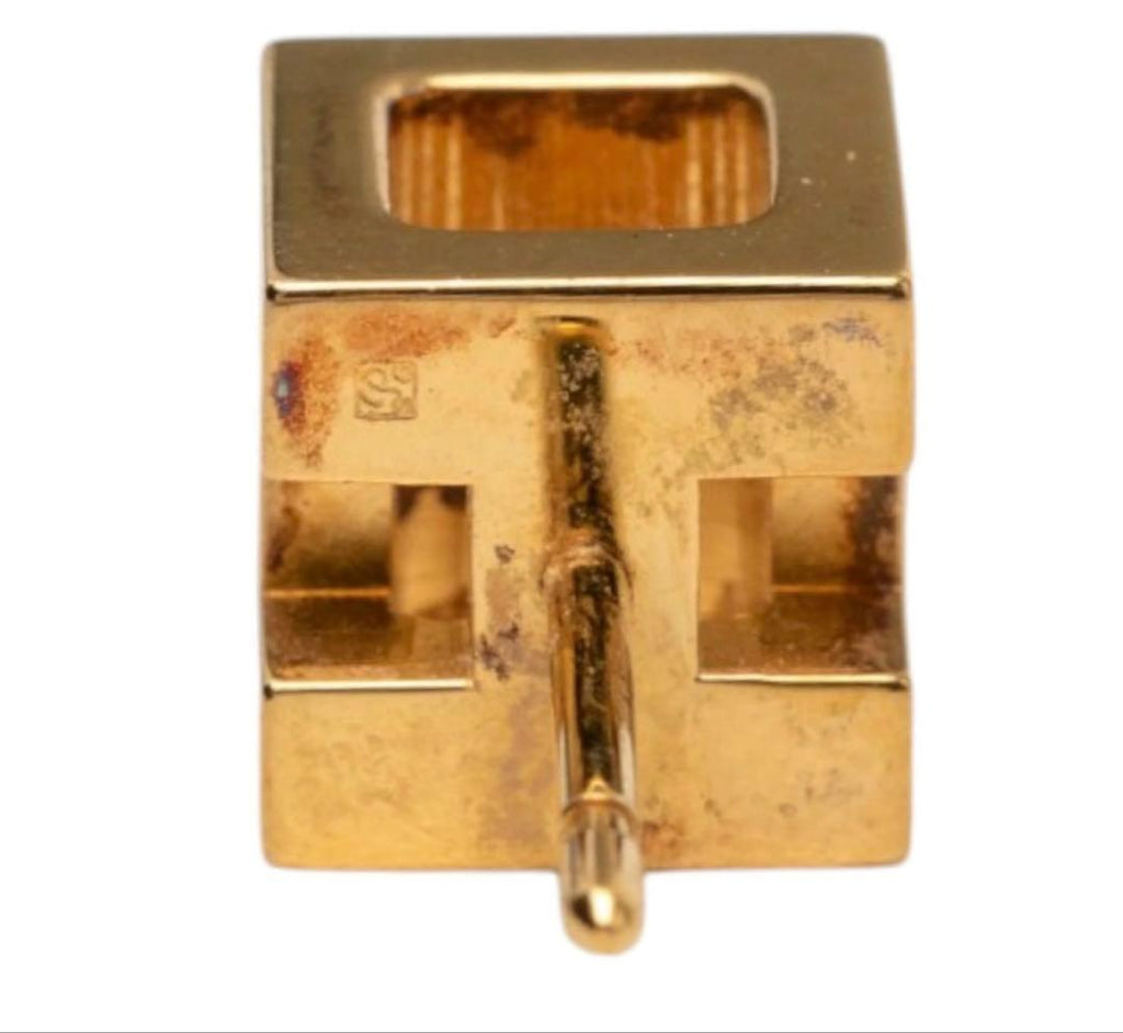 Hermes Garage Ash Cube Stud Earrings — view 5