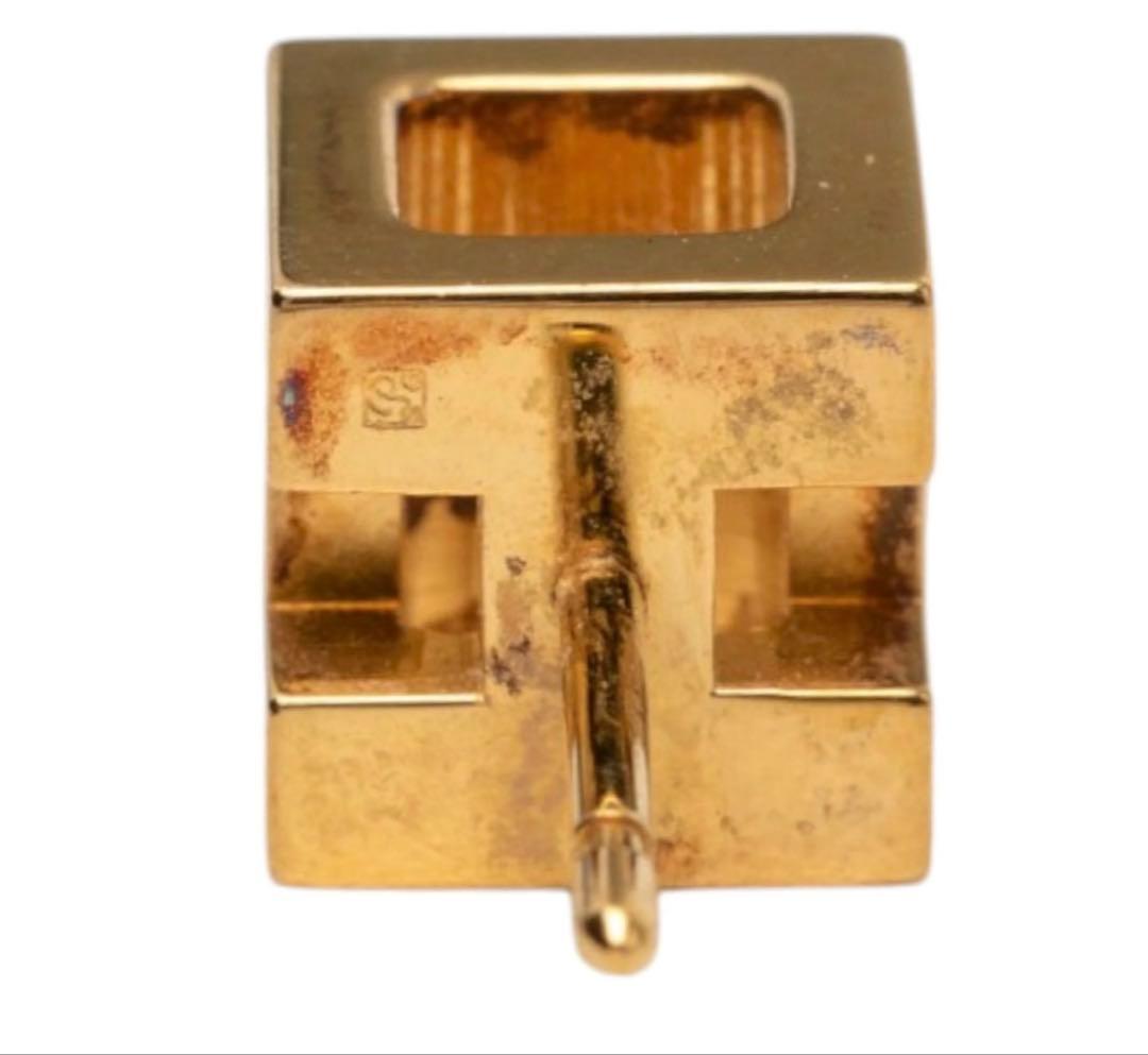 Hermes Garage Ash Cube Stud Earrings — view 5