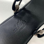Hermes Eos Chaine D'ancre Leather Flat Sandals Black — view 7