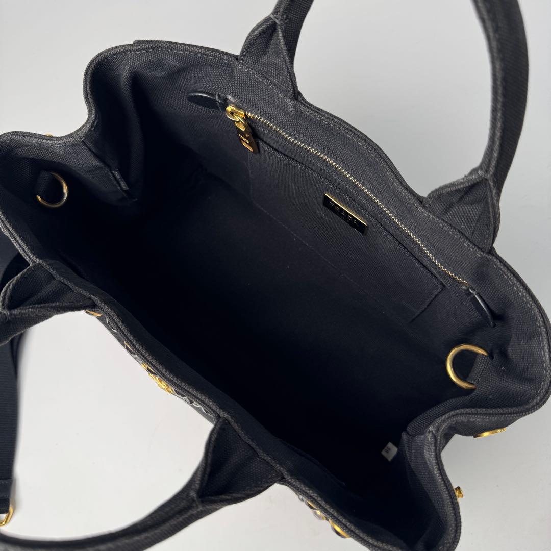 Prada Canapa Bijou Studded 2-Way Tote — view 7