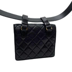 Chanel Quilted Lambskin Waist Belt Bag CC Logo Black — view 2