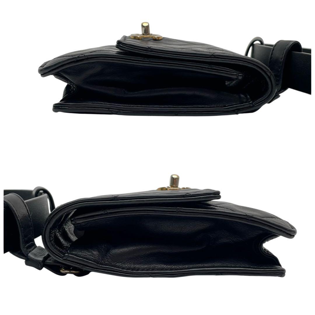 Chanel Quilted Lambskin Waist Belt Bag CC Logo Black — view 4