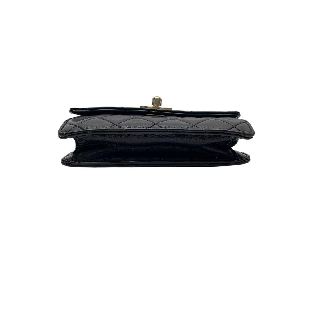 Chanel Quilted Lambskin Waist Belt Bag CC Logo Black — view 5