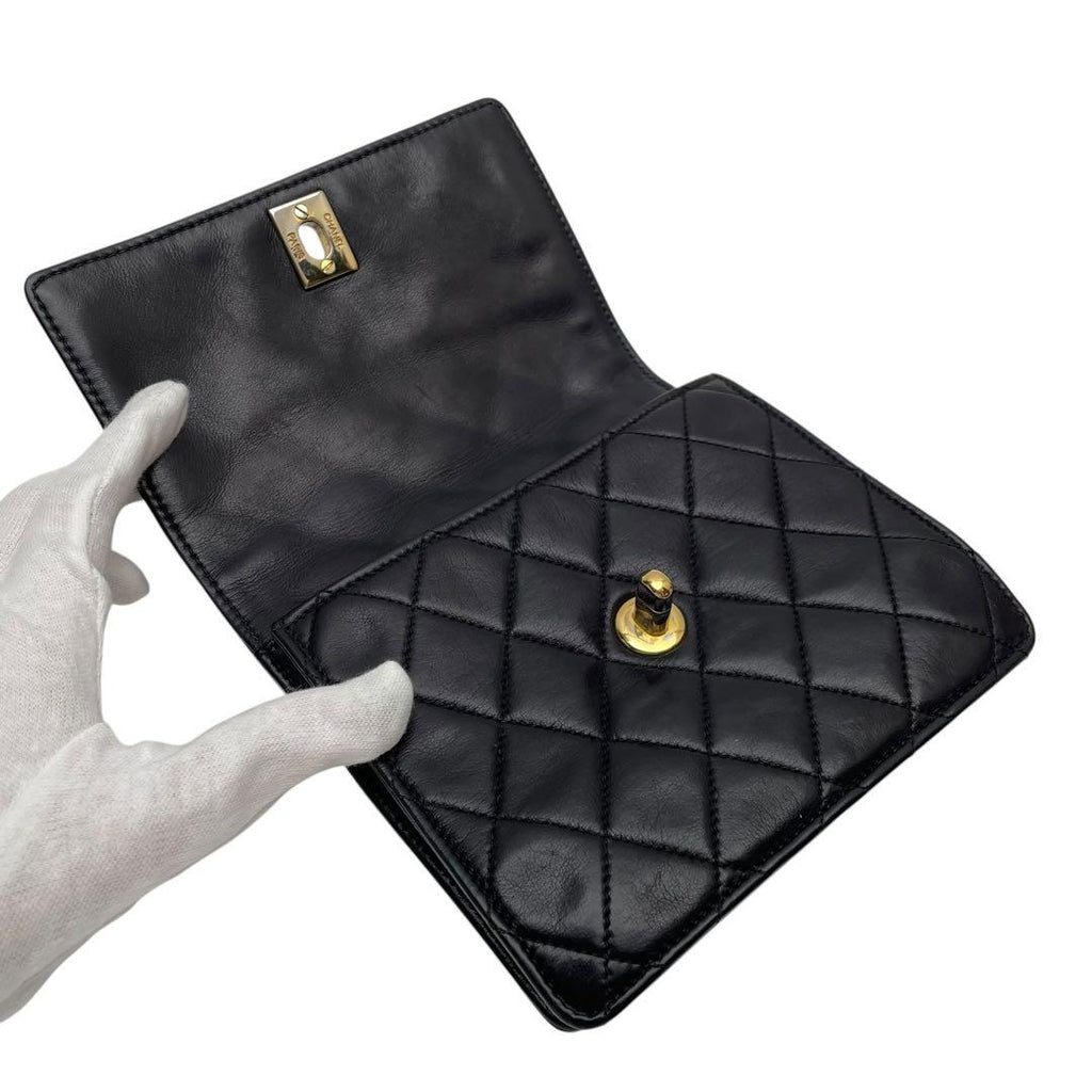 Chanel Quilted Lambskin Waist Belt Bag CC Logo Black — view 7