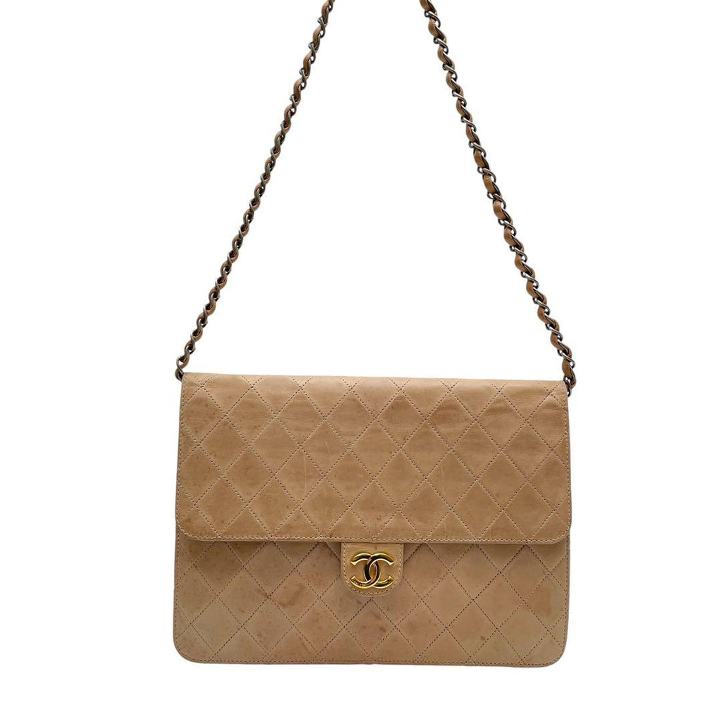Chanel Lambskin Quilted Chain Shoulder Bag CC Logo — view 3