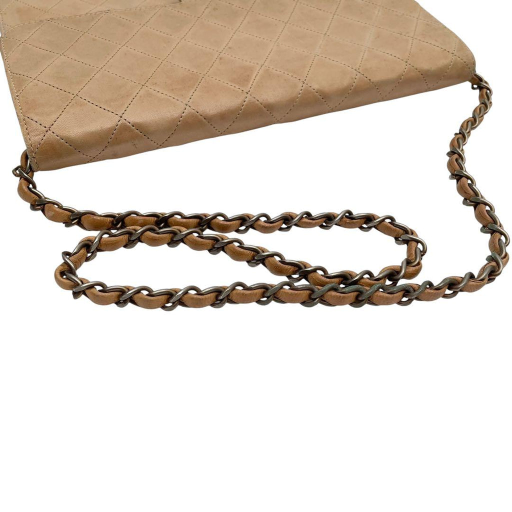 Chanel Lambskin Quilted Chain Shoulder Bag CC Logo — view 9