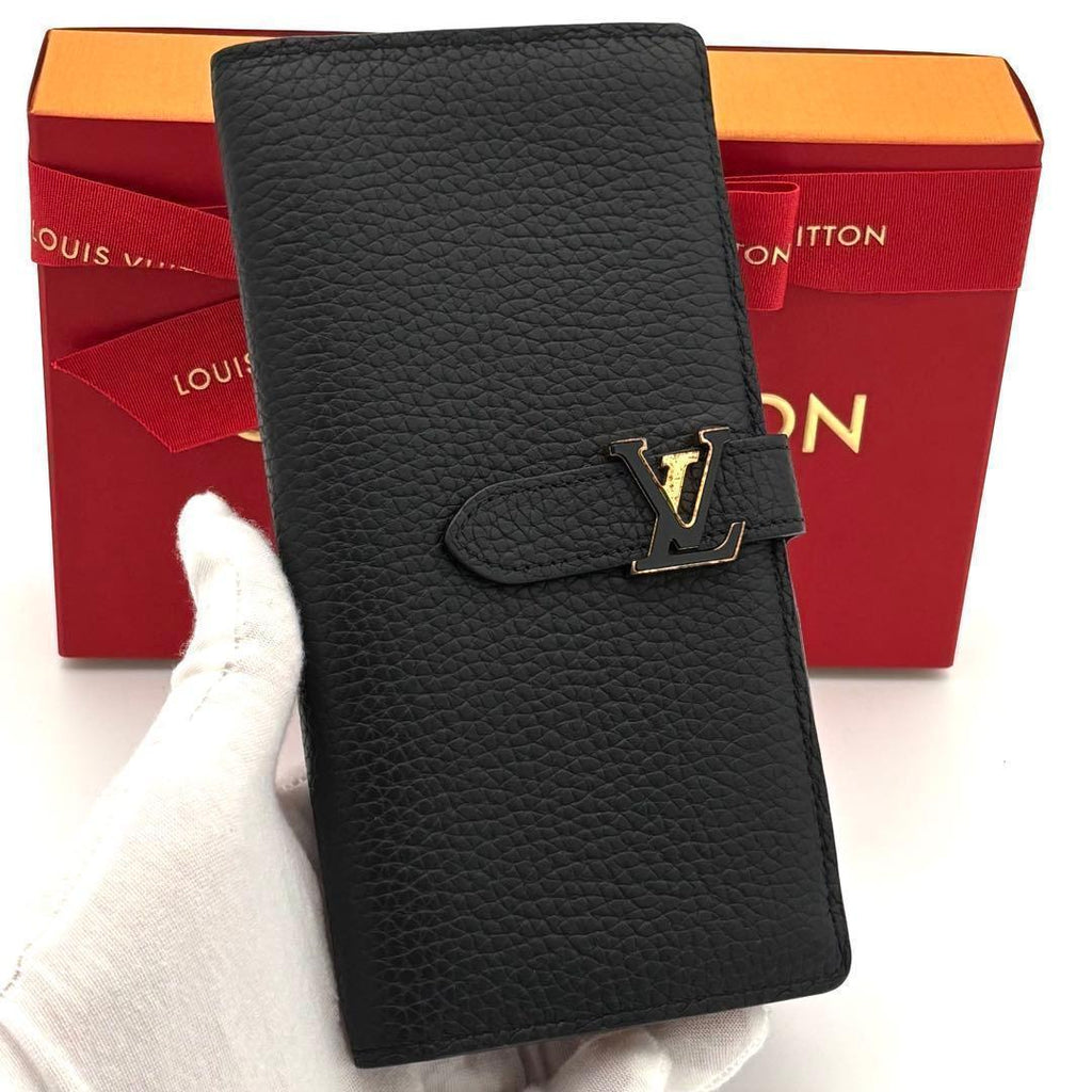 Louis Vuitton Wallet LV Vertical Black Beige