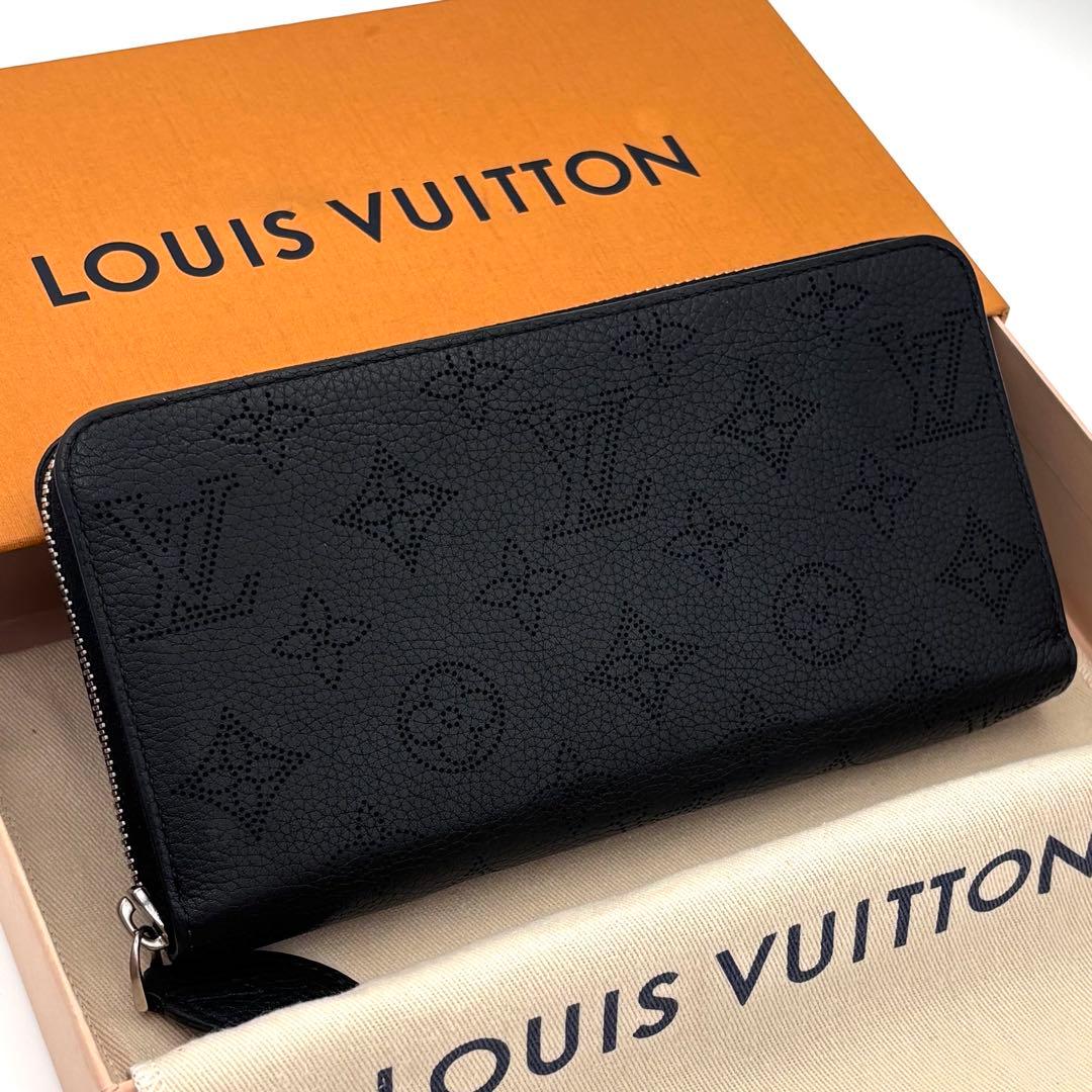 Louis Vuitton Monogram Mahina Zippy Wallet Noir Black