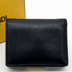 Fendi FF Bifold Wallet Black Leather Compact Pecan — view 3