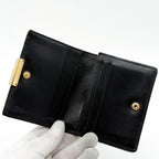Fendi FF Bifold Wallet Black Leather Compact Pecan — view 6
