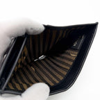 Fendi FF Bifold Wallet Black Leather Compact Pecan — view 7