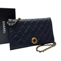 Chanel Quilted Lambskin Circle Logo Chain Shoulder