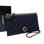 Chanel Quilted Lambskin Circle Logo Chain Shoulder