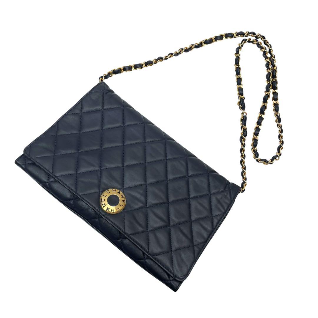 Chanel Quilted Lambskin Circle Logo Chain Shoulder — view 3