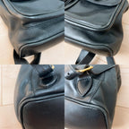 Gucci Vintage Bamboo Backpack Leather Turnlock Black — view 4