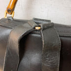 Gucci Vintage Bamboo Backpack Leather Turnlock Black — view 6