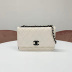 Chanel Lambskin Turnlock Shoulder Bag Chain Wallet