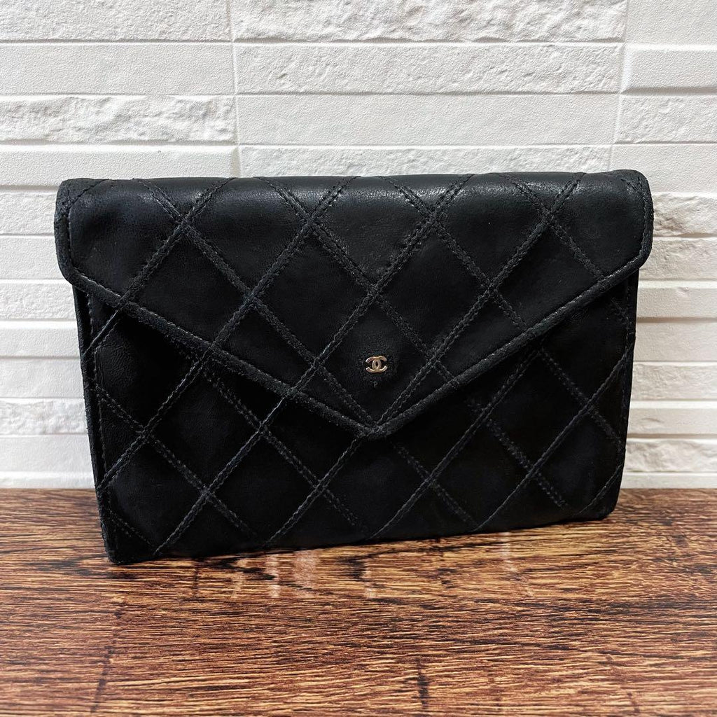 Chanel Bicolor Quilted Lambskin Card Case Coin