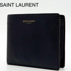 Saint Laurent Bifold Wallet Navy Compact Caviar Leather