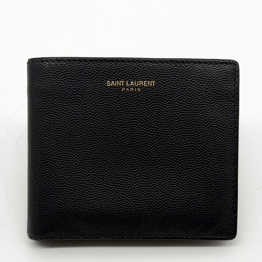 Saint Laurent Bifold Wallet Navy Compact Caviar Leather — view 2