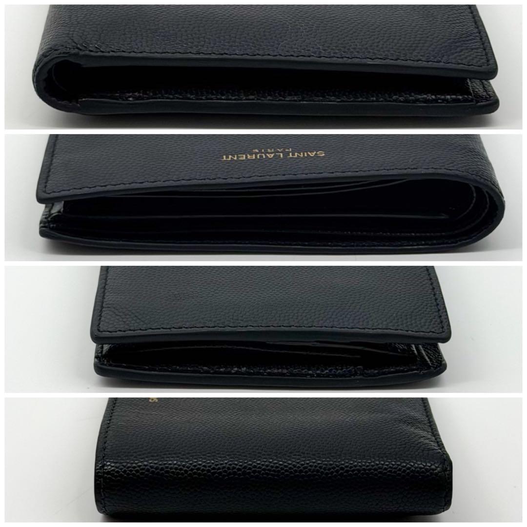 Saint Laurent Bifold Wallet Navy Compact Caviar Leather — view 4