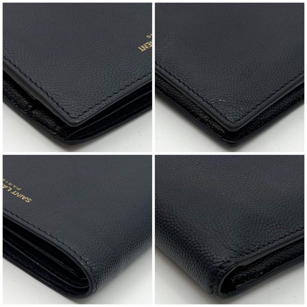 Saint Laurent Bifold Wallet Navy Compact Caviar Leather — view 5