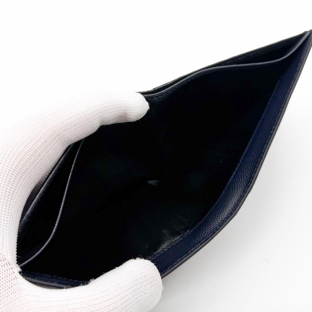 Saint Laurent Bifold Wallet Navy Compact Caviar Leather — view 7