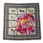 Hermes Carre 55 Horsewear Kyoto Marble Flower Silk — view 2