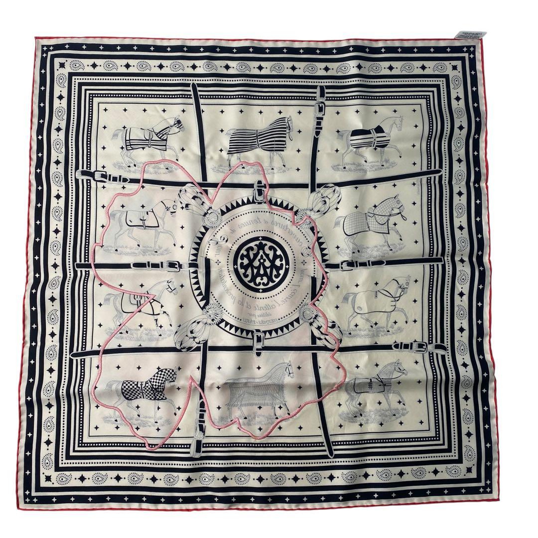 Hermes Carre 55 Horsewear Kyoto Marble Flower Silk — view 3