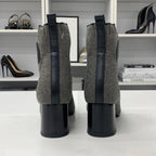 Hermes Vol Vert Knit Exlibris Short Boots Gray — view 6