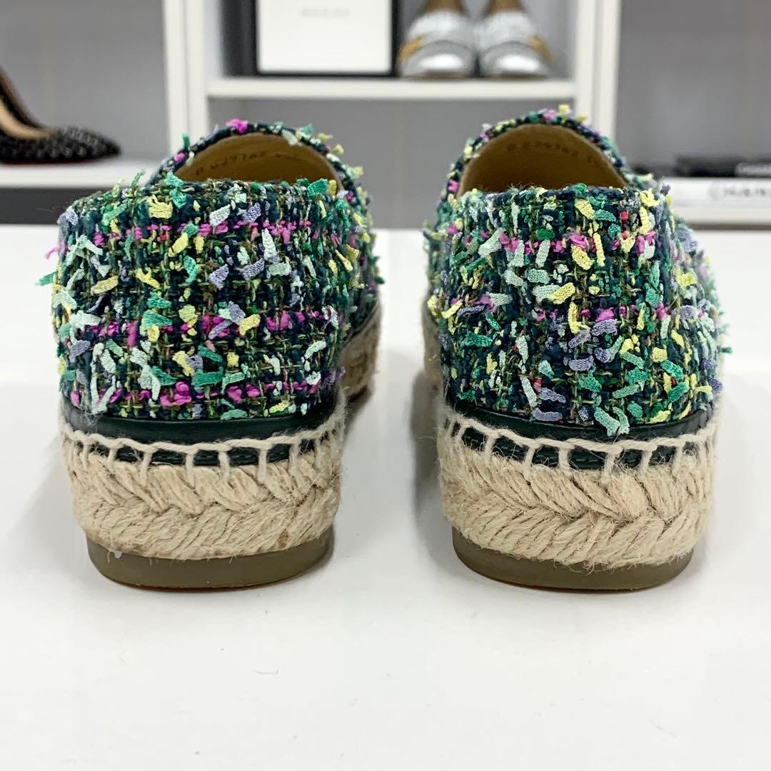 Chanel Fabric Coco Mark Espadrille Flat Shoes — view 5