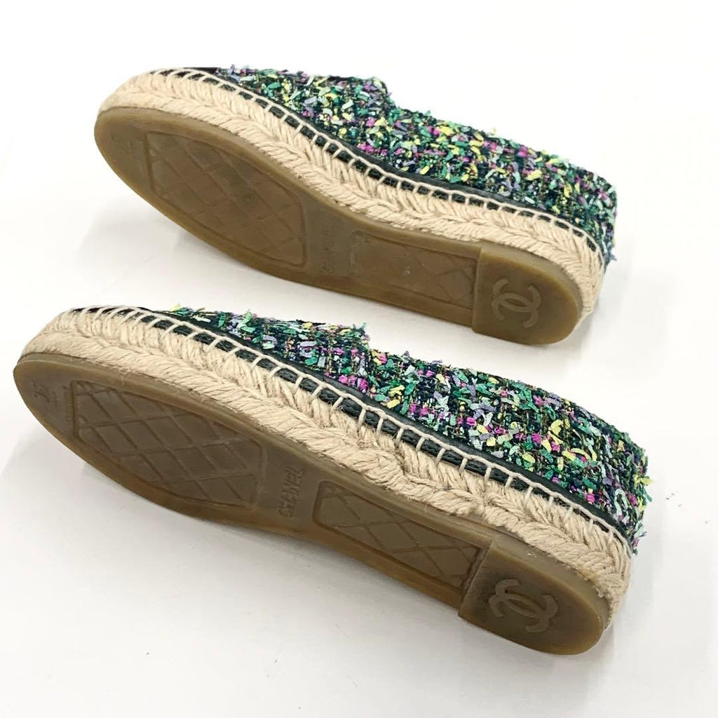 Chanel Fabric Coco Mark Espadrille Flat Shoes — view 6