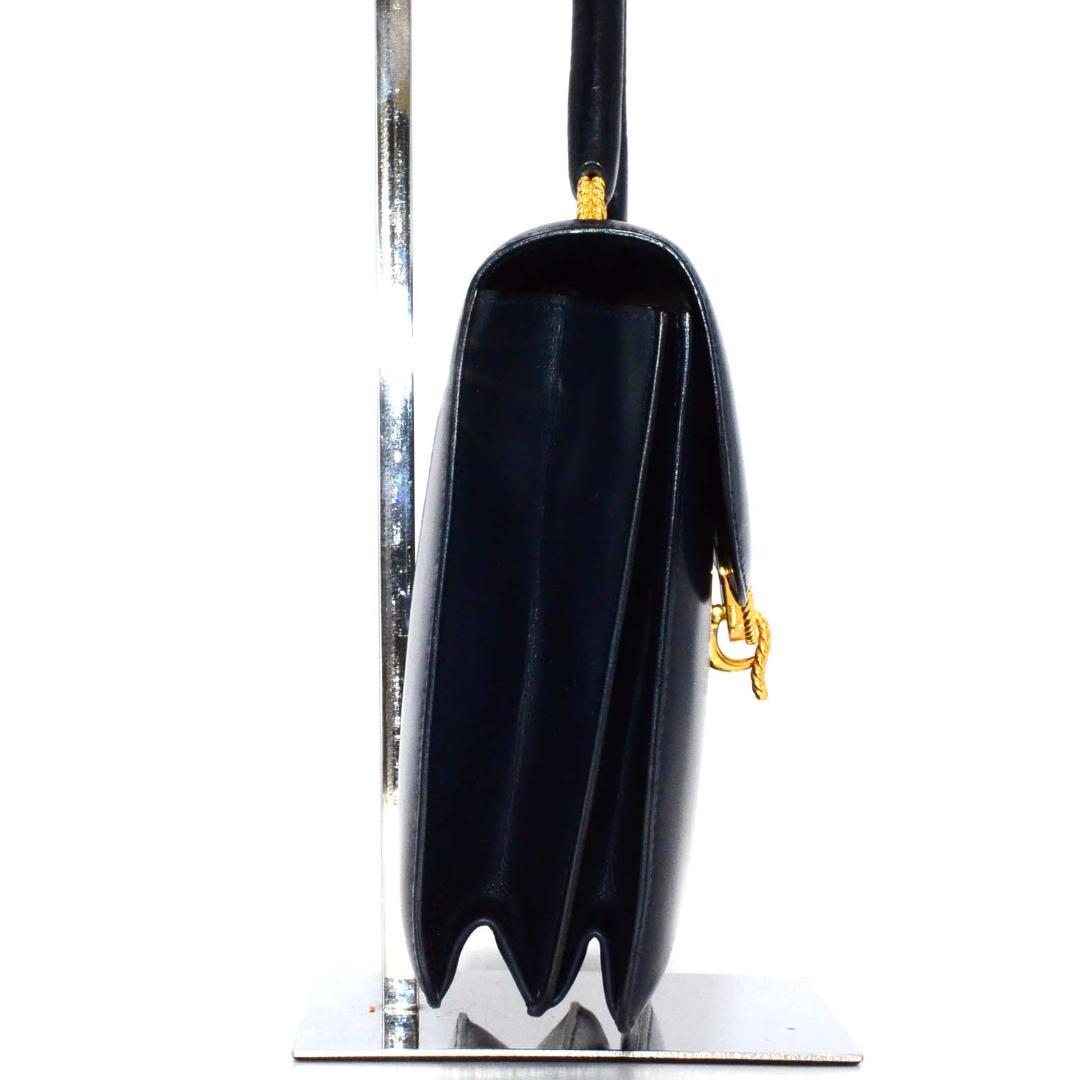 Hermes Vasco Vintage Handbag Navy — view 4