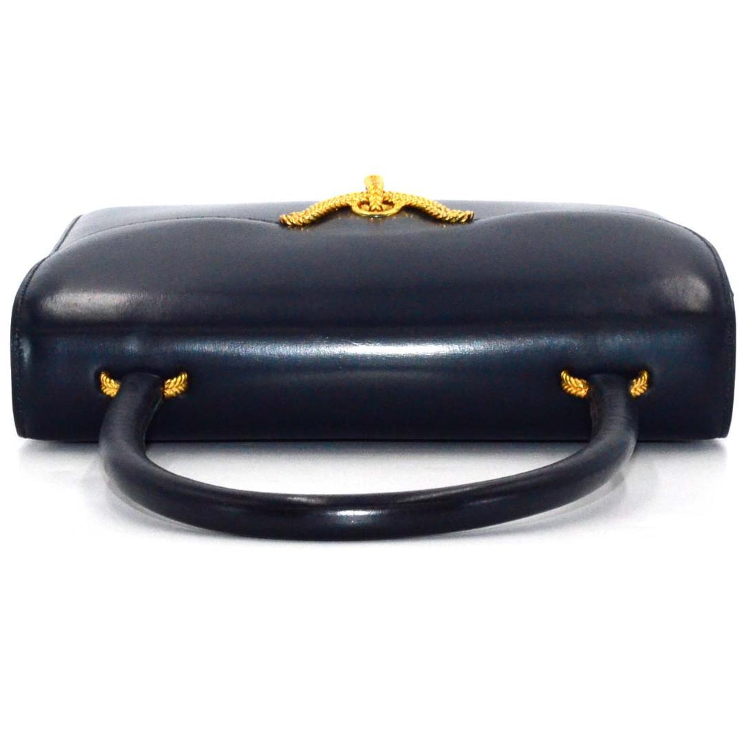 Hermes Vasco Vintage Handbag Navy — view 5