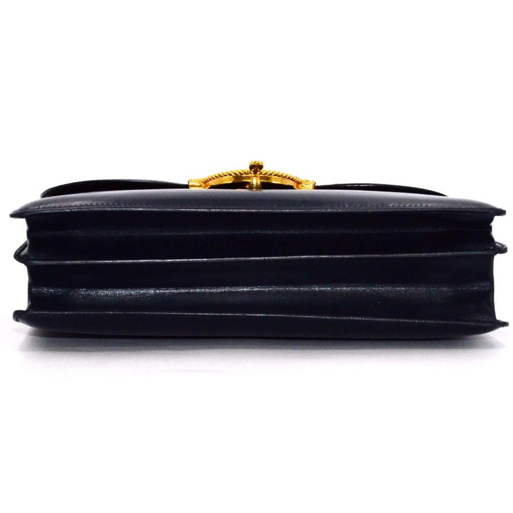 Hermes Vasco Vintage Handbag Navy — view 7