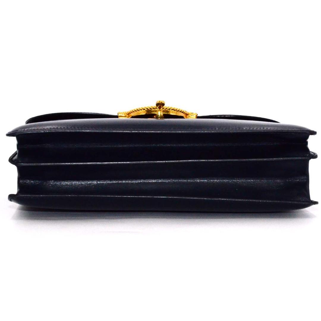 Hermes Vasco Vintage Handbag Navy — view 7