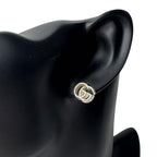 Gucci Single Studded Earrings Double Logo Silver