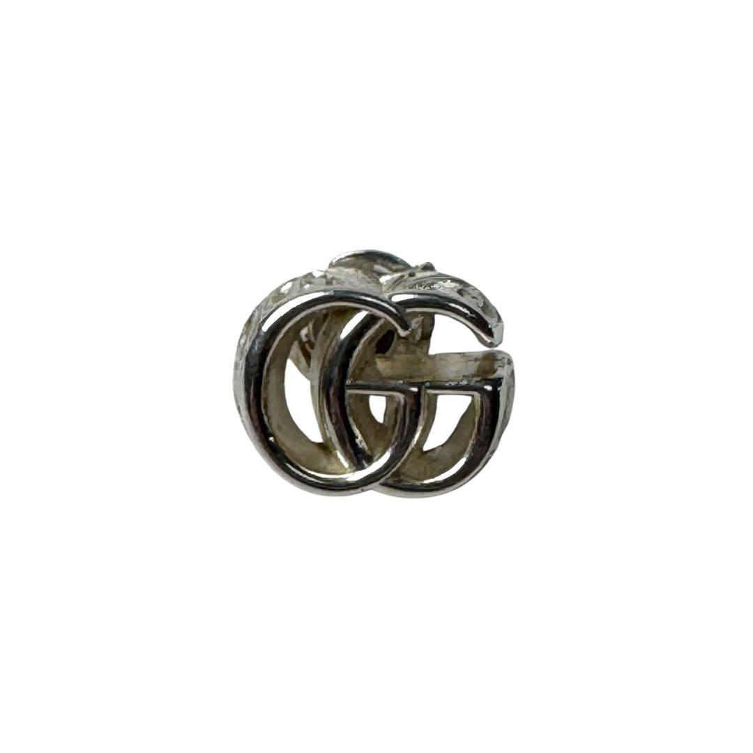 Gucci Single Studded Earrings Double Logo Silver — view 2
