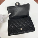 Chanel CC Logo Caviar Leather Quilted Top Handle Handbag — view 6