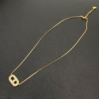 Dior CD Logo Necklace Rhinestone Gold CD — view 4