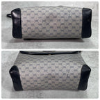 Gucci GG Shoulder Bag Navy Beige Logo Leather — view 8