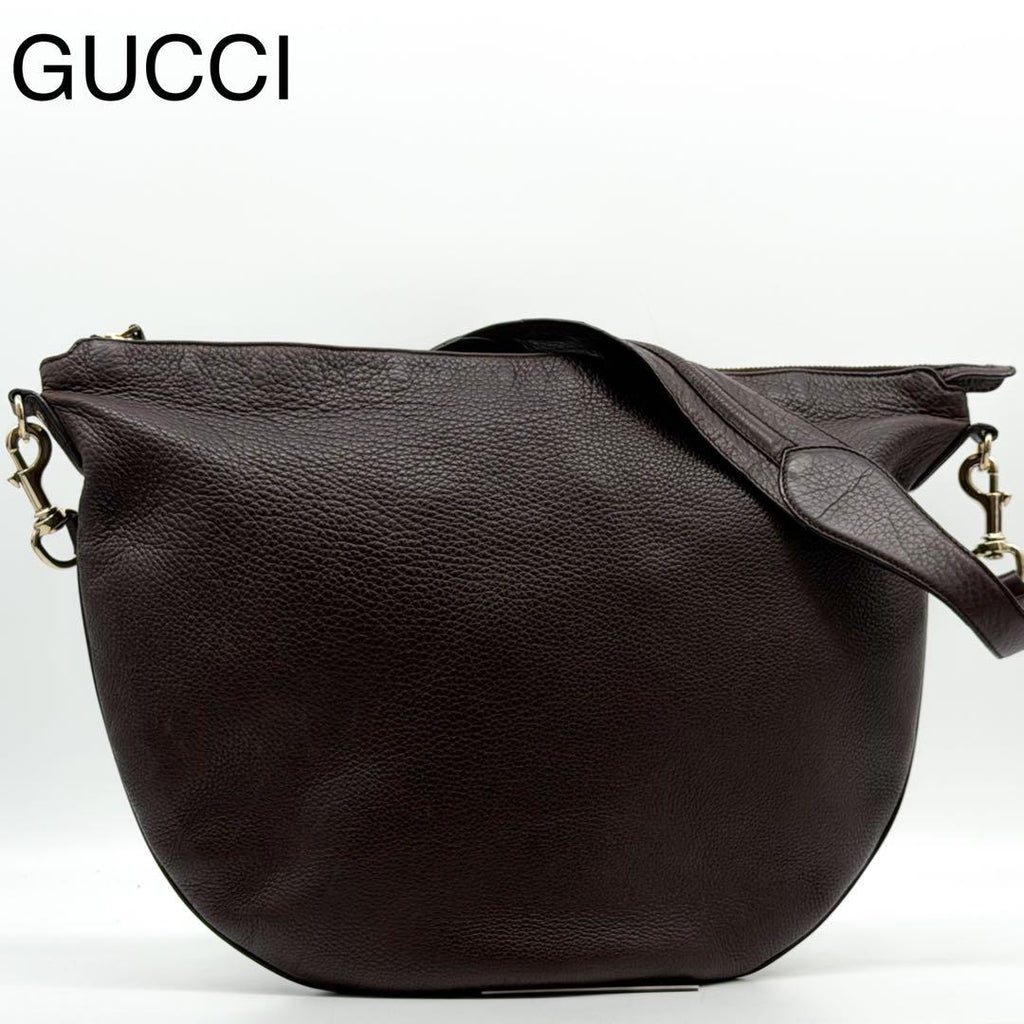 Gucci Shoulder Bag Brown Leather Vintage