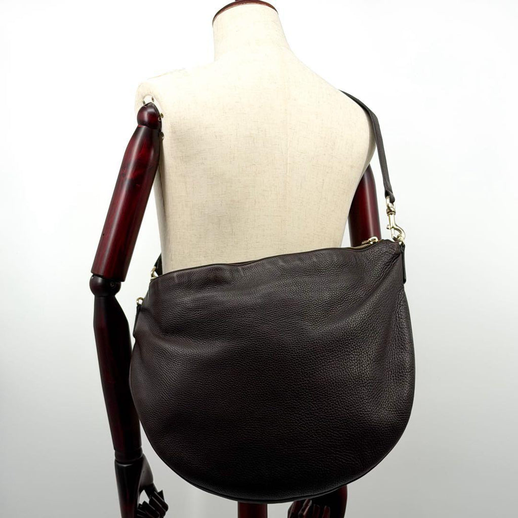 Gucci Shoulder Bag Brown Leather Vintage — view 4